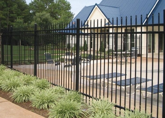 Metal Anti Corrosion 210cm Tall Flat Top Tubular Fencing For Parks