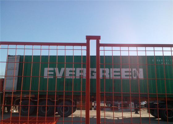 Red Coated Safety Pool 6ft Temporary Site Fencing For Construction