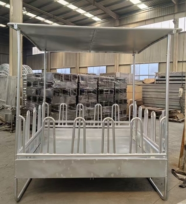 Heavy Duty Stainless Square Horse Bale Hay Feeder Rack with Roof