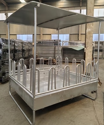 Heavy Duty Stainless Square Horse Bale Hay Feeder Rack with Roof