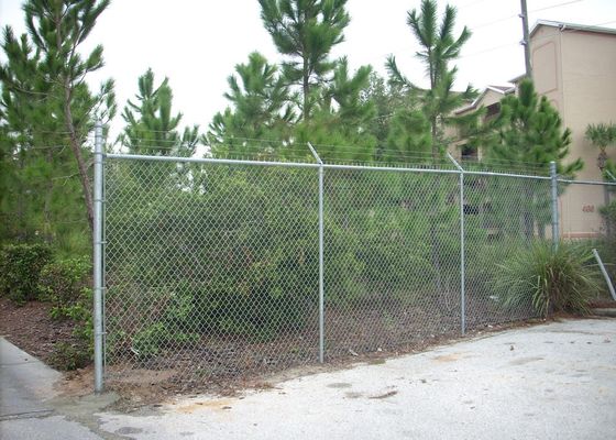 3000mm High Galvanized Cyclone Fence , 2.5mm Diameter 9 Gauge Chain Link Fence
