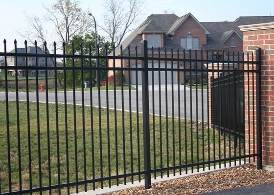 2.4m Width By 2.1m High Wrought Iron Steel Fence Security Pipe