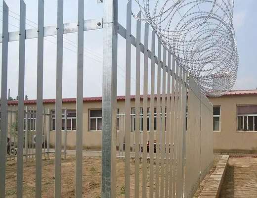 silver High Security 2.4m Tall Tower Fencing With W Pale