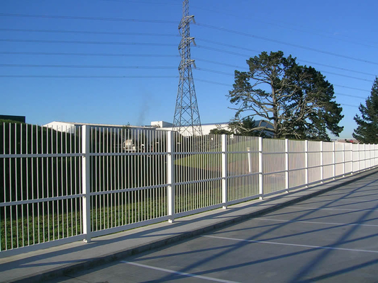 silver High Security 2.4m Tall Tower Fencing With W Pale
