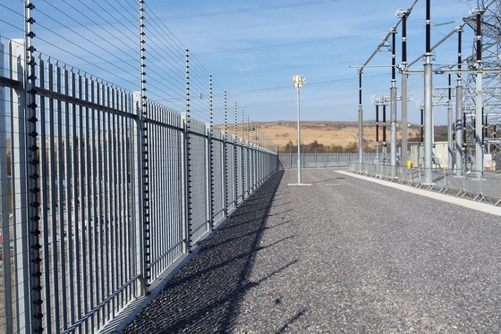 Anti-intruder rust proof 2.4m ultra palisade fence for substations